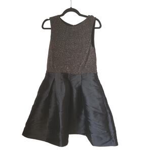 Sam Edelman NWT Black and Gold Speckled Dress Size 12 Pleated Skirt Sleeveless